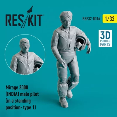 Reskit F32016 Mirage 2000 INDIA male pilot - standing 1 1/32