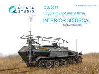 Quinta studio QD35011 KFZ 251 Ausf.A (для модели ICM) 3D декаль интерьера кабины 1/35