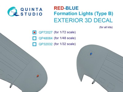 Quinta studio QP72027 Навигационные Огни (Тип B), Красный+Синий 1/72