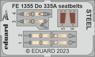 Eduard FE1355 Do 335A seatbelts STEEL (TAM) 1/48
