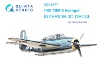 Quinta studio QD48377 TBM-3 Avenger (Hobby Boss) 3D Декаль интерьера кабины 1/48