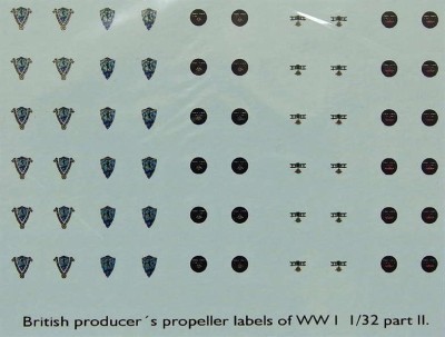 LF Model C3207 Decals British producer propeller labels II. 1/32