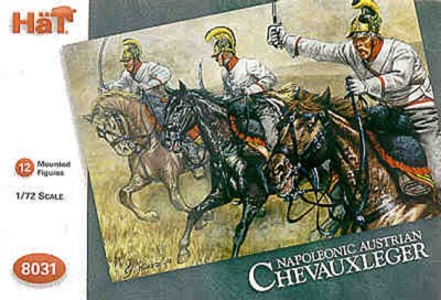 HAT 8031 Napoleonic Austrian Chevauxleger 12 mounted figures with extra hats for conversion possibilities. 1/72