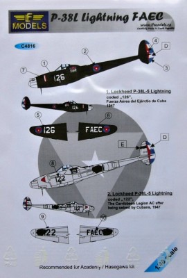 LF Model C4816 Decals P-38L Lightning FAEC (ACAD/HAS) 1/48