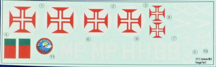 LF Model C72216 Decals H.Hurricane Mk.II over Portugal Pt.II 1/72