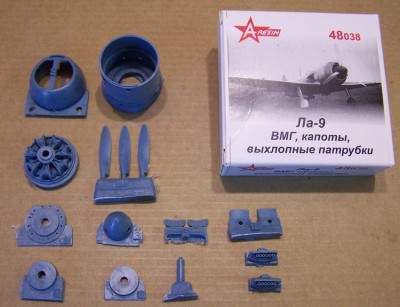 A-resin 48038 	Ла-9 Капоты двигателя,выхлопные патрубки, ВМГ 1/48
