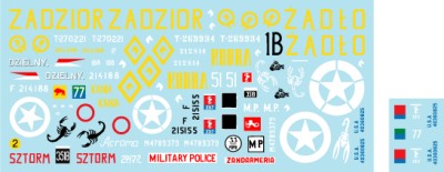 Star Decals 35-C1077 Firefly, Stuart, Halftrack, Willys Jeep, Staghound. Polish Tanks in Italy 1943-45. 2nd Armoured Bde, 2nd Warsawska Div. (was Bison decal 35049) 1/35