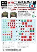 Star Decals STAR35968 British 4th and 27th Armoured Brigade NW Europe. Generic Formations and AoS markings 1/35