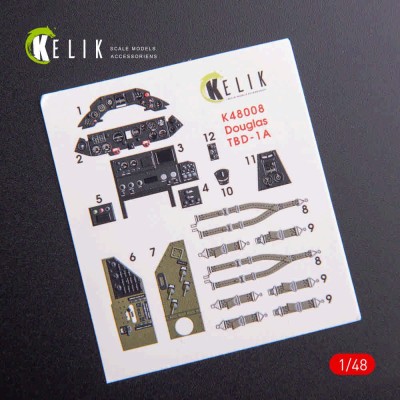 Reskit K48008 TBD-1A Douglas interior 3D decals (GHW) 1/48