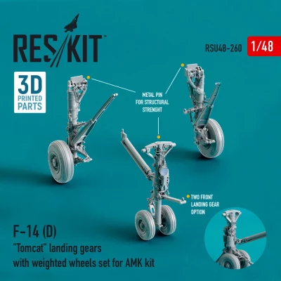Reskit RSU48-0260 F-14 (D) 'Tomcat' landing gears w/ weighted 1/48