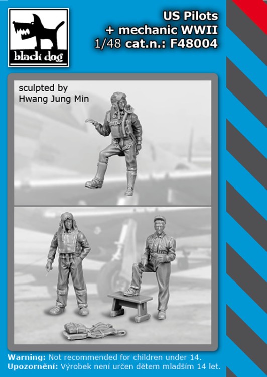 Black Dog F48004 US pilots + mechanic WWII 1/48