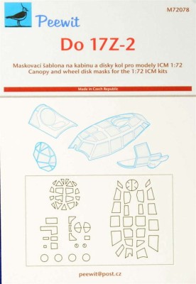 Peewit PW-M72078 1/72 Canopy mask Dornier Do 17Z-2 (ICM)