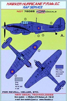 Kora Model NDT72028 H.Hurricane PR Mk.IIC (RAF Service) декали декали 1/72