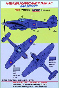 Kora Model NDT72028 H.Hurricane PR Mk.IIC (RAF Service) декали декали 1/72
