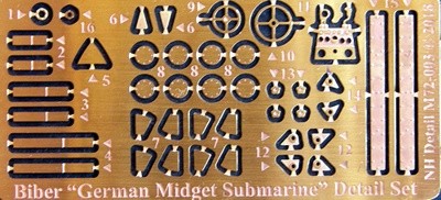 NH Detail NHM72003 Biber' German Midget Submarine Detail Set 1/72