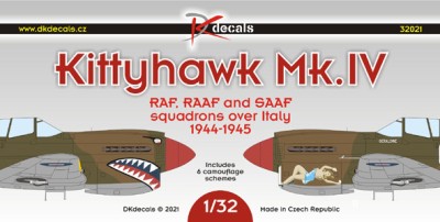 Dk Decals 32021 Kittyhawk Mk.IV over Italy, 1944-45 (6x camo) 1/32