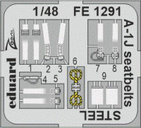 Eduard FE1291 A-1J seatbelts STEEL (TAM) 1/48