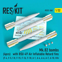 Reskit 32348 Mk.82 bombs w/ BSU-49 Air Inflat.Retard fins 1/32
