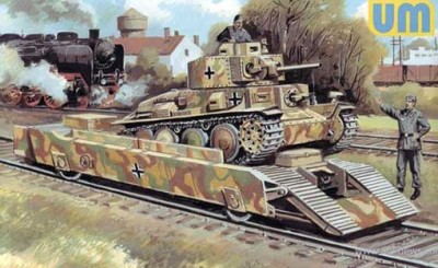 UniModel UMM-72259 Танкоперевозная платформа с танком Pz.Kpfw38(t). 1/72