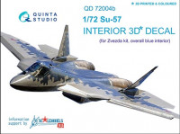 Quinta studio QD72004 Су-57 (для модели Звезда 7319) (серые и голубые панели) (перевыпуск QD72004b + QD72004g) 3D декаль интерьера кабины 1/72