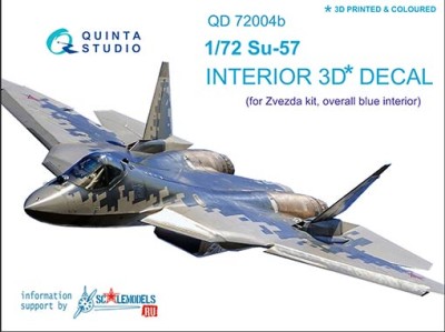 Quinta studio QD72004 Су-57 (для модели Звезда 7319) (серые и голубые панели) (перевыпуск QD72004b + QD72004g) 1/72