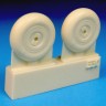 Barracuda Studios BCR48330 Curtiss P-40B/P-40C & RAF Tomahawk main wheels with smooth tyres (designed to be used with Airfix, Bronco Models, Monogram and Trumpeter kits) 1/48