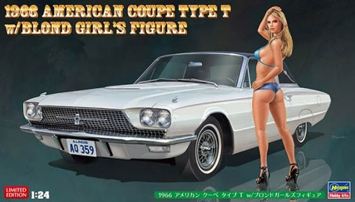 Hasegawa 52241 Автомобиль 1966 American Coupe TypeT w/Blond Girls Figure 1/24