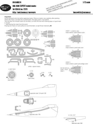 New Ware NWA-M0574 1/72 Mask MiG-25RB EXPERT (ICM 72173)