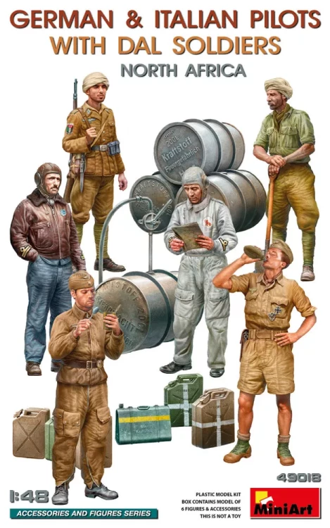 Miniart 49018 German&Italian Pilots w/ Dal Soldiers (6 fig) 1/48