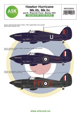 Art Scale 200-D32034 Hawker Hurricane Mk.IIb / Mk.IIc part 8 - Royal Air Force Burma 1942 1/32