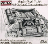 Kora Model C7207 T-34 V-2 Engine&Transmission Conv. Set 1/72