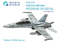 Quinta Studio QD32156 F/A-18D late (Academy) 3D Декаль интерьера кабины 1/32