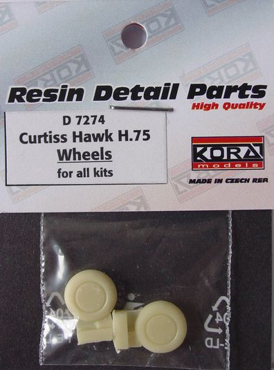 Kora Model D7274 Wheels for Curtiss Hawk H.75 1/72