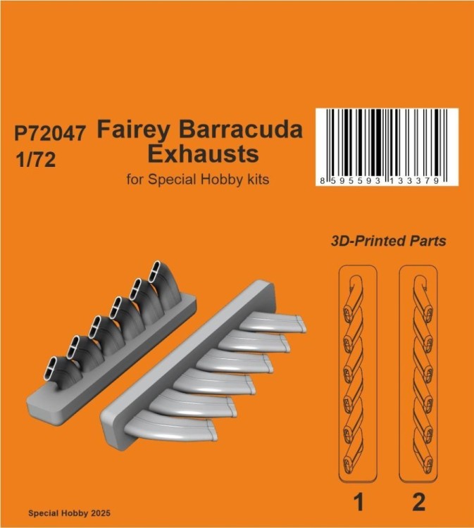 CMK P72047 Fairey Barracuda Exhausts (SP.HOBBY) 1/72