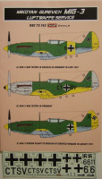 Kora Model DEC72193 MiG-3 in Luftwaffe service (ITAL/HOBB) декали декали 1/72
