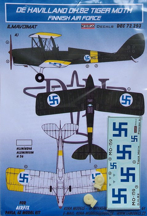 Kora Model DEC72293 DH.82 Tiger Moth Finnish Air Force декали декали 1/72