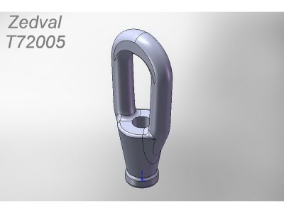 Zedval T72005 Трос Ф0,5 мм с коушами вариант 2 для основных боевых танков СССР и России 1/72