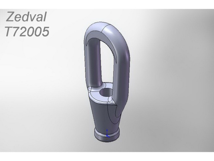 Zedval T72005 Трос Ф0,5 мм с коушами вариант 2 для основных боевых танков СССР и России 1/72
