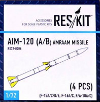 Reskit RS72-0086 AIM-120 (A/B) AMRAAM Missile (4 pcs.) 1/72
