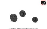 Armory ARAW72409 BAC/EE Lightning F.1 / F.2 wheels with weighted tires/tyres, early, for F.Mk.1 - F.Mk.2 1/72
