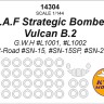 KV Models 14304 R.A.F Strategic Bomber Vulcan B.2 (G.W.H #L1001, #L1002 Pit-Road #SN-15, #SN-15SP, #SN-22) + маски на диски и колеса US 1/144