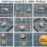 KV Models 14304 R.A.F Strategic Bomber Vulcan B.2 (G.W.H #L1001, #L1002 Pit-Road #SN-15, #SN-15SP, #SN-22) + маски на диски и колеса US 1/144