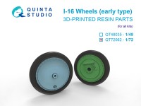 Quinta studio QT72062 Колеса И-16 (ранние) с отдельными нагруженными шинами (Звезда) 1/72