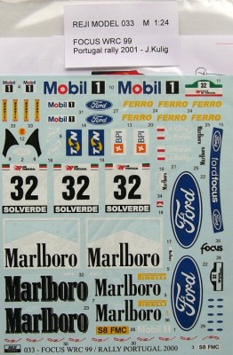 Reji Model 033 Focus WRC 99 Portugal rally 2001 - J.Kulig 1/24