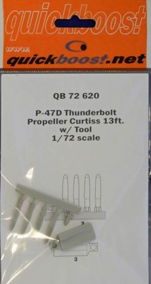 QuickBoost QB72620 P-47D Thunderbolt prop.Curtiss 13ft.&amp;tool 1/72