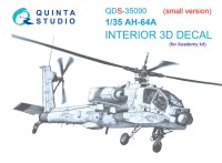 Quinta studio QDS-35090 AH-64A (Academy) (Малая версия) 3D Декаль интерьера кабины 1/35