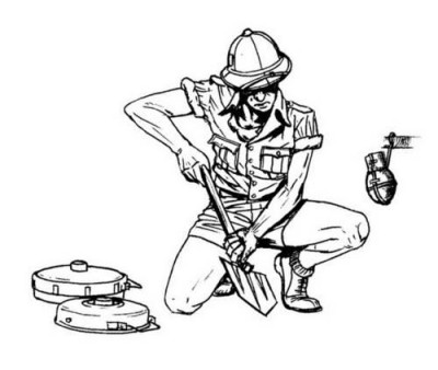 CMK F35216 German WW II Engineer &amp; 2 mines (1fig. ) 1/35
