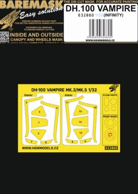 HGW 632860 Mask DH.100 Vampire (INFINITY) 1/32