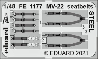 Eduard FE1177 MV-22 seatbelts STEEL (HOBBYB) 1/48
