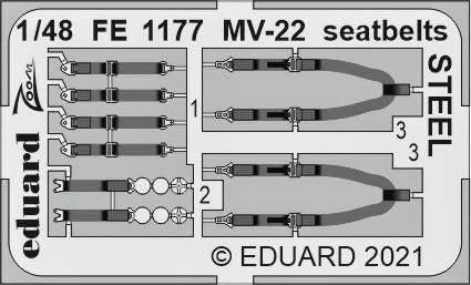 Eduard FE1177 MV-22 seatbelts STEEL (HOBBYB) 1/48